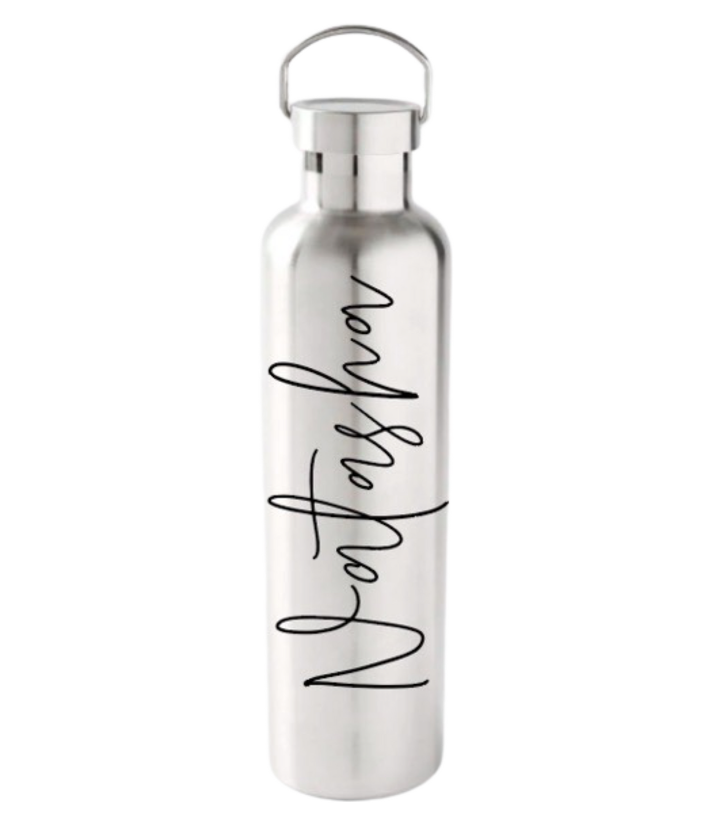 Personalised Drink Bottle - Stainless Steel Silver 1L