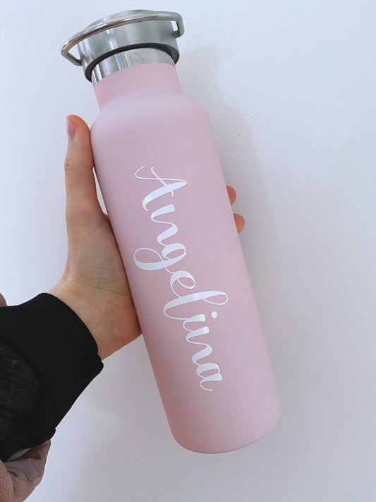 Personalised Drink Bottle - Light Pink 600ml
